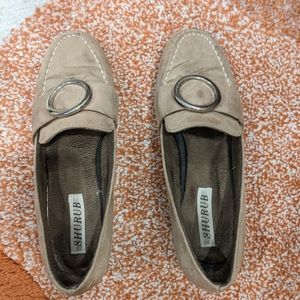 Made in Korea tan suede flats